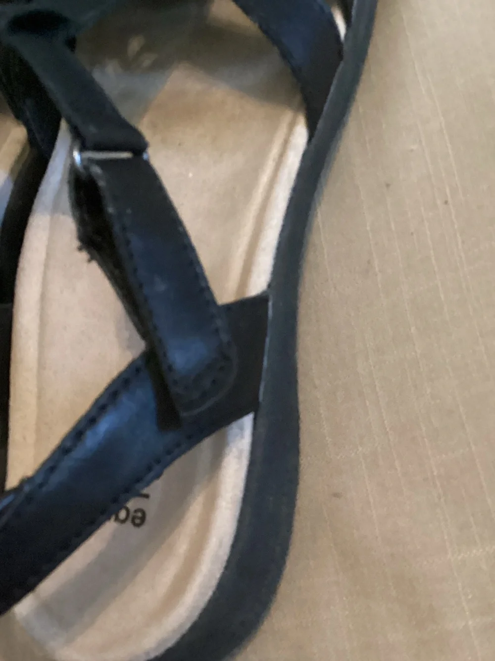 Earth Origins Black Women's Strappy Leather Sandals